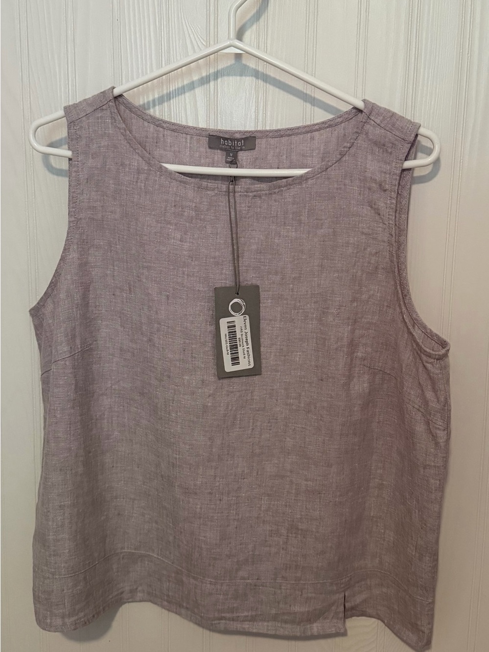 Habitat Sleeveless Linen-Blend Tank Top in Mauve